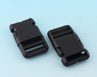 Black Release Buckle 6pcs 25mm Plastic Adjuster Buckle Strap Buckle Bag Hardware Adjuster Slider Buckle Pet Webbing Buckle
