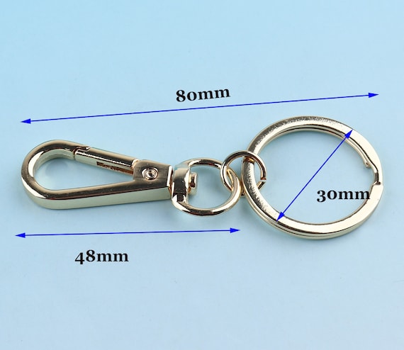 キーリング付き回転留め金 8個 80 mm ライトゴールド スプリング