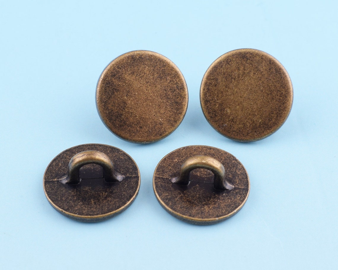 Metal Shirt Buttons 6pcs 11mm Bronze Shank Buttons Vintage Etsy