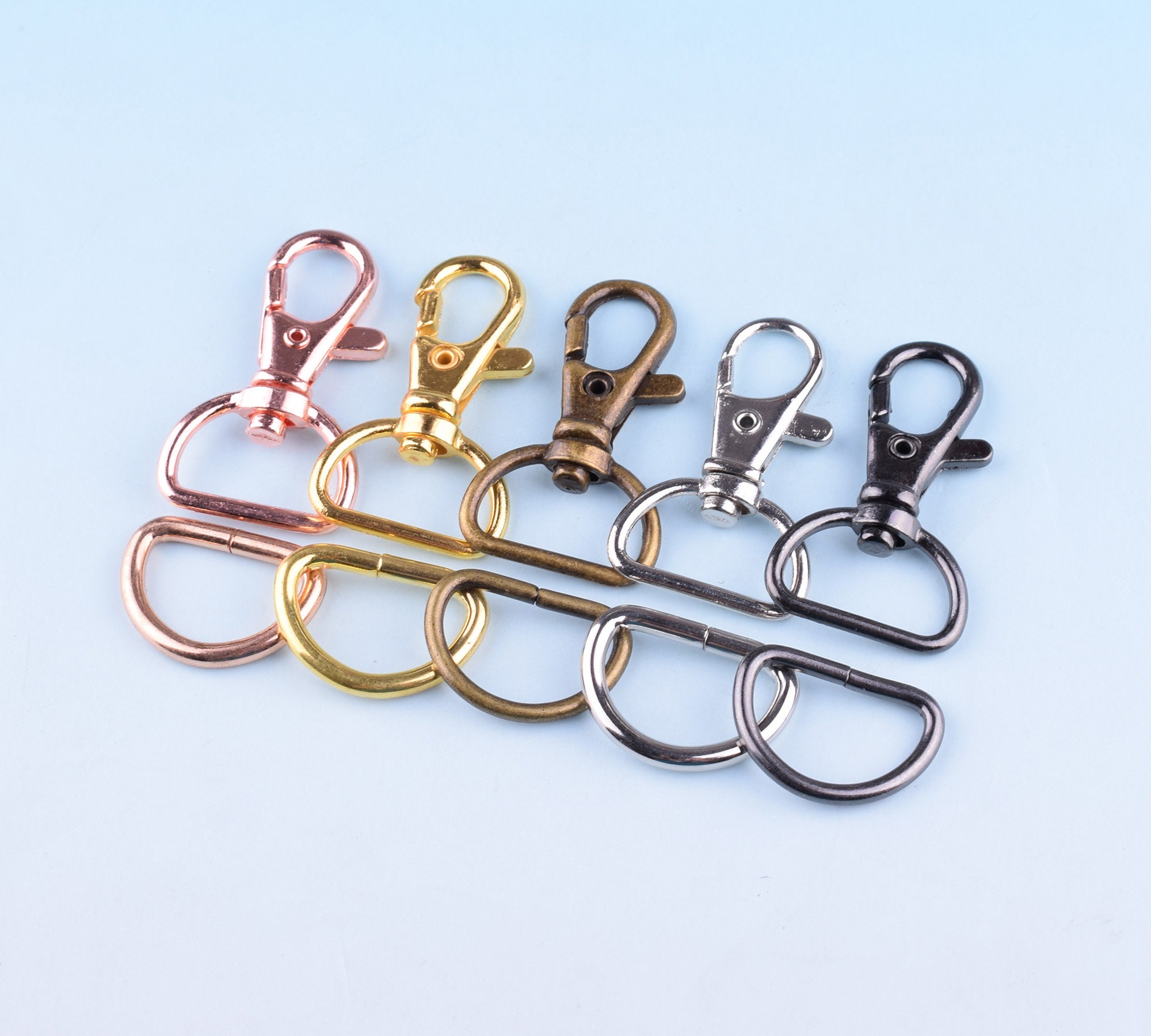 10sets 20mm Swivel Clasp With D Rings Lobster Clasp Lanyard Clips