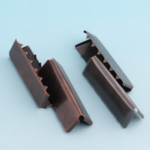 Red Copper Ribbon End Clamps 30pcs 39mm Ribbon End Fastener Clasp Crimp Fasteners - Closures Leather End Crimps