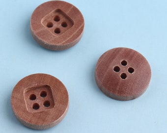 15pcs 15mm Wooden Buttons Craft button SculptureCoat Buttons Four holes Large Buttons Sweater Button Sewing Buttons Novelty Buttons