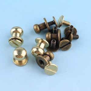Bronze Screw Rivets 50sets 9mm Metal Button Screwback Studs Screw Studs for Bag/ Belt Leather Craft Hardware Accessories
