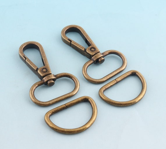 Bronze Swivel Clasp With D Rings 25mm Snap Hook Metal Lobster