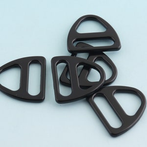 Black Adjuster Buckle 6pcs 15mm Metal/Alloy Slide Belt Buckle Tri Bar Buckles Round Strap Buckle Adjuster Slider Buckle Bag Handware
