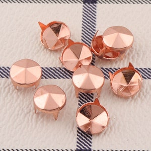 200sets Metal Nailheads Studs 9mm Rose gold Nailhead Decorative Upholstery Tacks Nails Flat Nailheads Studs Purse Accessories
