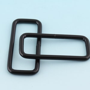 Black Rectangle Ring 8pcs 40*13mm Metal NON welded Square Buckle Belt Strap Buckle Webbing rectanglar Ring  Leather Craft Hardware