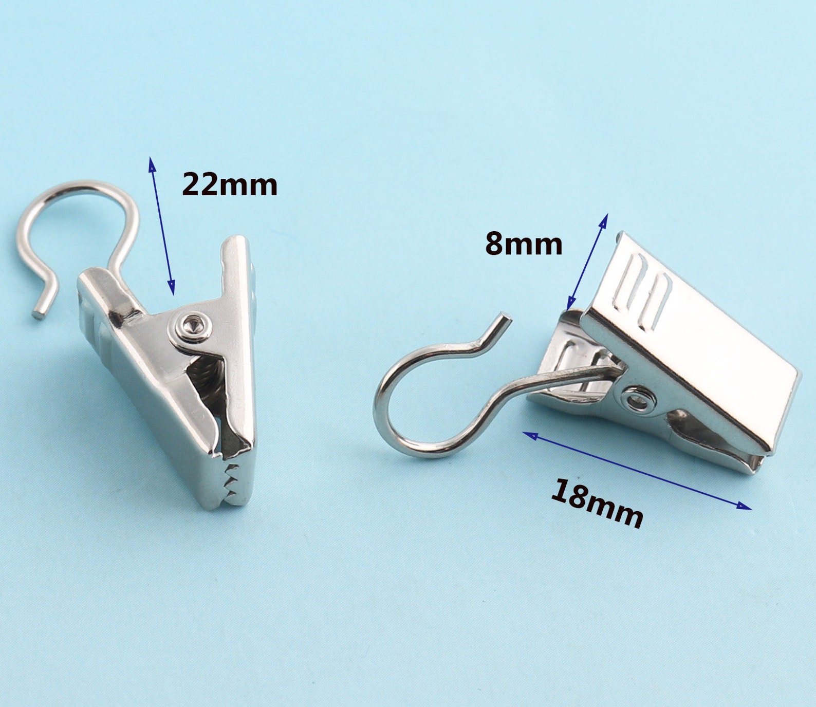 Silver Alligator Clips 20pcs 18mm Metal Curtain Clips Hair Etsy