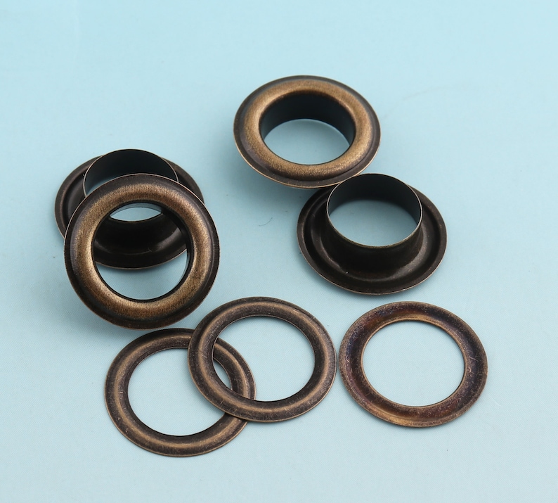 hole 10mm Large Eyelets with washer 50sets 16mm Bronze Round Grommet Eyelets for Sewing Leather Hardware Craft Canvas Making