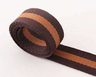Bruine singelband 5 werven * 25mm Stripe singelband stof riem doek singelbanden belangrijke FOBS riem singelband tas riem hond kraag singelband