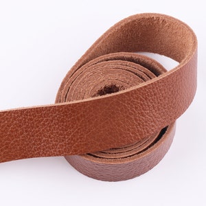 3/4&quot; Cowhide Leather Strap Caramel Leather Strip Genuine Leather Leather Handles Bag Straps Belt Straps Natural Leather Supplies