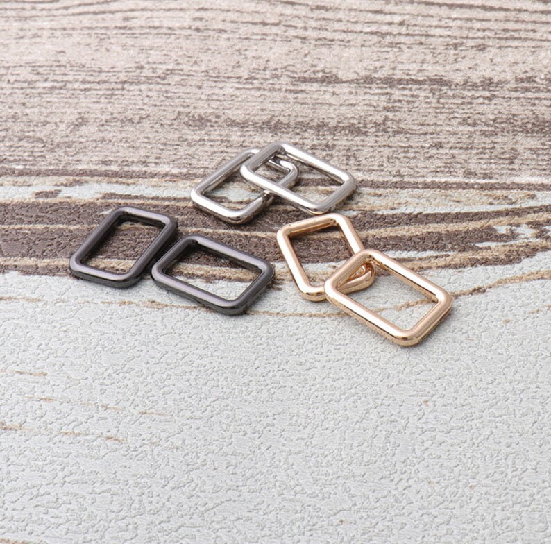 6pieces Mini Metal Rectangle Ring, High Quality Rectangle Buckle Ring ...