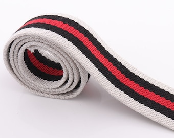 Stripe Webbing -2 yard x 38mm-Purse Straps Webbing Canvas Webbing Key Fobs Strap Webbing Bag Strap