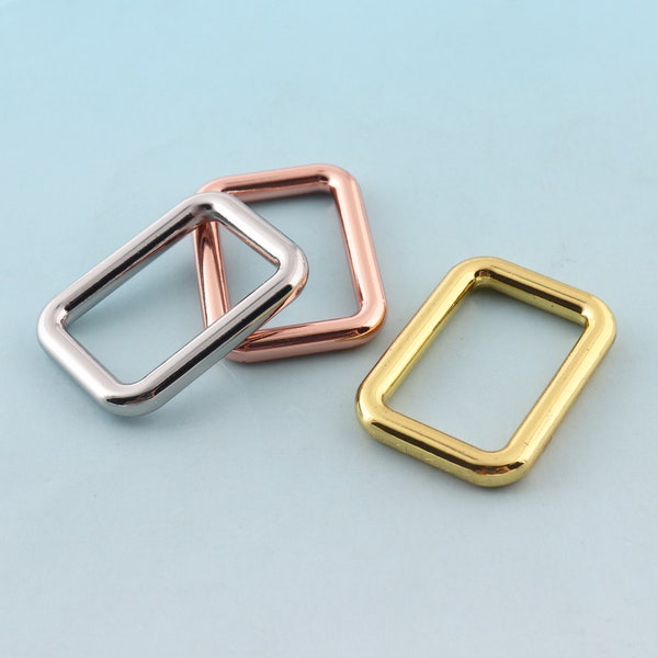 Rose gold Rectangle Rings 1"(25mm Metal Square buckles Belt Buckle Webbing Strap Rings Handbag Hardware