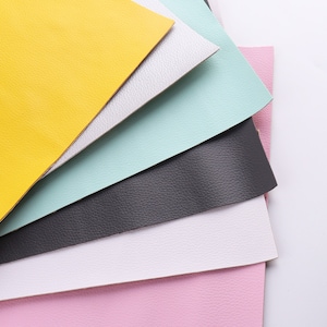 Faux Leather Sheet A4 8*12&quot; Colorful Synthetic Litchi Print Leather Vegan Leather Craft  Leather Fabric Leather Supplies