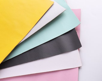 Faux Leather Sheet A4 8*12" Colorful Synthetic Litchi Print Leather Vegan Leather Craft  Leather Fabric Leather Supplies