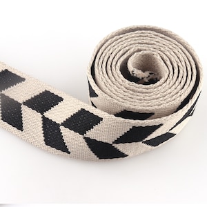 38mm(1.5&quot;) Black Stripe Belt Webbing Handles Fabric Bag Strap Canvas Webbing Dog Collar Tote bag Strap