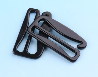 Black Adjuster Buckle 6pcs 1.5" G shape Release Belt Buckle G Hook Strap Buckle Adjuster Slider Fastener Bag Handware
