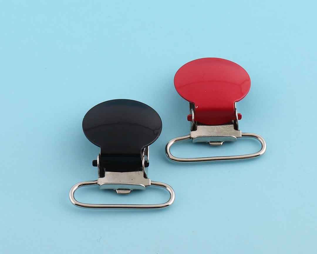 20pcs 3625mm Black Suspender Clips Metal Kam Clips Dummy Clips Pacifier