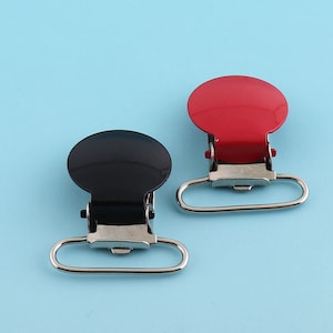 20pcs 36*25mm Black Suspender clips Metal Kam Clips Dummy Clips Pacifier Clips Suspender Slide Adjusters Suspender Supply