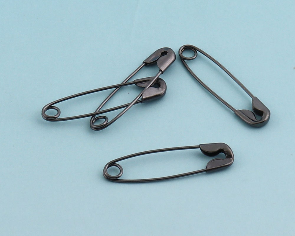 Black Safety Pins 200pcs 225mm Mini Bulb Safety Pins Plated - Etsy