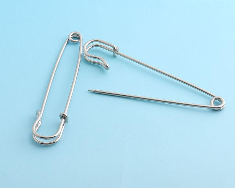 Silver Safety Pins 10pcs 8815mm Large Kilt Safety Pins Pins Etsy