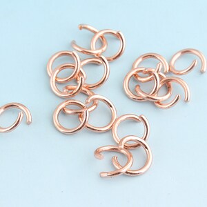 Rose Gold Jump Rings 8mm 200pcs Open Jump rings Split Rings Metal Split Ring for Chain Wholesale Jump Ring Findings