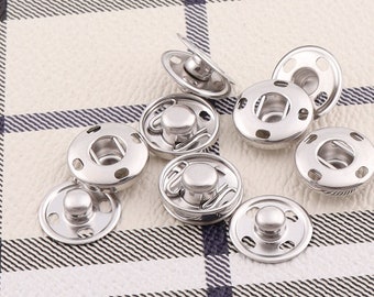 10mm Argento Snap fissaggio -20sets-insiemi di bottone cappotto snap pulsante cucito borsa rubinetto snap fastener