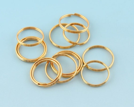 100pcs 12/16mm Mini Key Ring Gold O Ring Jump Ring Key Fob Ring Metal Split  Ring for Key Chain Wholesale Key Ring Findings 