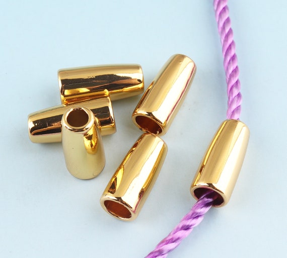 4mm Metal Cord Lock Gold Toggle Cord Stopper Cord Toggle Lock Rope Lock Buckle Purse Closures or Embellishment