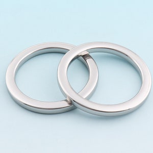 Silver O Buckle 50mm*6pcs Flat O Rings Metal O Rings Belt Strap Buckle Webbing O Buckles Strong O rings Bag Notions