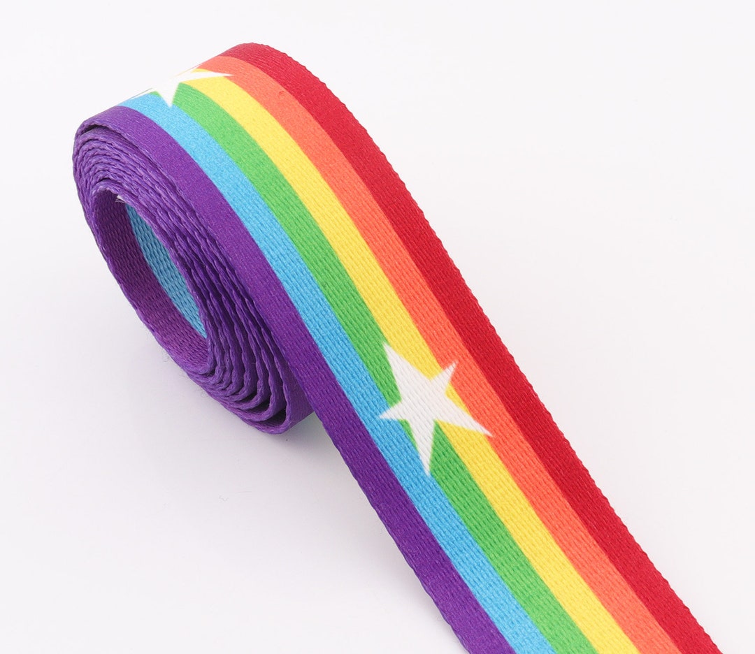 Webbed Ribbon Rainbow Ribbon Customs Webbing 1.5inch Stripe Webbing Colorful Ribbon ...