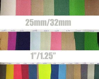 Cotton Webbing 1inch Backpack straps Webbing Fabric belt Canvas Webbing Dog Collar Material Key Fobs Strap Webbing Bag strap