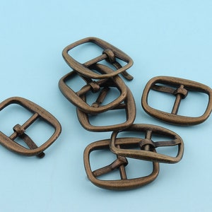 Mini Antique Bronze 20pcs 10mm Belt Buckle Adjuster Buckle Tri Bar Buckles Strap Buckle Adjuster Slider Bag/Shoe Making Accessories