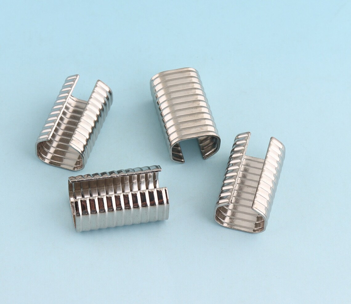 Silver Ribbon End Crimps 15pcs 20mm Ribbon End Fastener Clasp Etsy