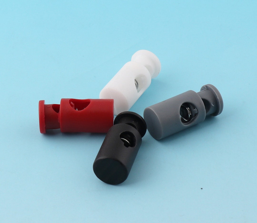 Lock Rope Stopper 7mm Rope Cord Stopper 15-50pcs Black Plastic Cord Lock for Elastic Cord ...