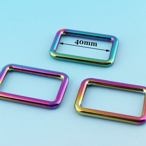40mm Rainbow Rectangular Rings Metal/zinc Alloy Rectangle Rings for ...