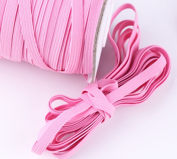 Pink Elastic Cord 6mm1/4 10yards Flat Elastic Cord for Mask Spool Elastic  Band Sewing Nylon Elastic Rope Rope Accessories 