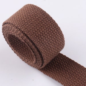 Cotton Webbing 1-5 yards*25mm Brown Webbing Fabric belt Canvas Webbing Solid Color Purse Strap Webbing Bag strap