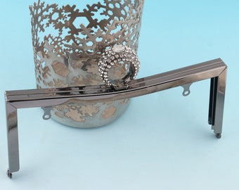 Purse Frame 18*7cm Gunmetal Purse Frame with diamond Cluth Lock Bag Frame Metal Coin Purse Frame Handbag accessories
