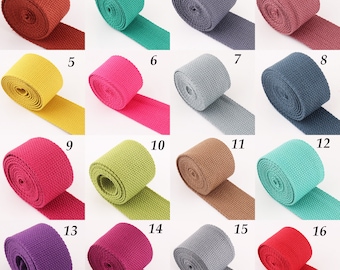 Cotton Webbing 5yards*32mm/38mm Solid color Webbing Fabric belt Canvas Webbing Key Fobs Strap Webbing Bag strap