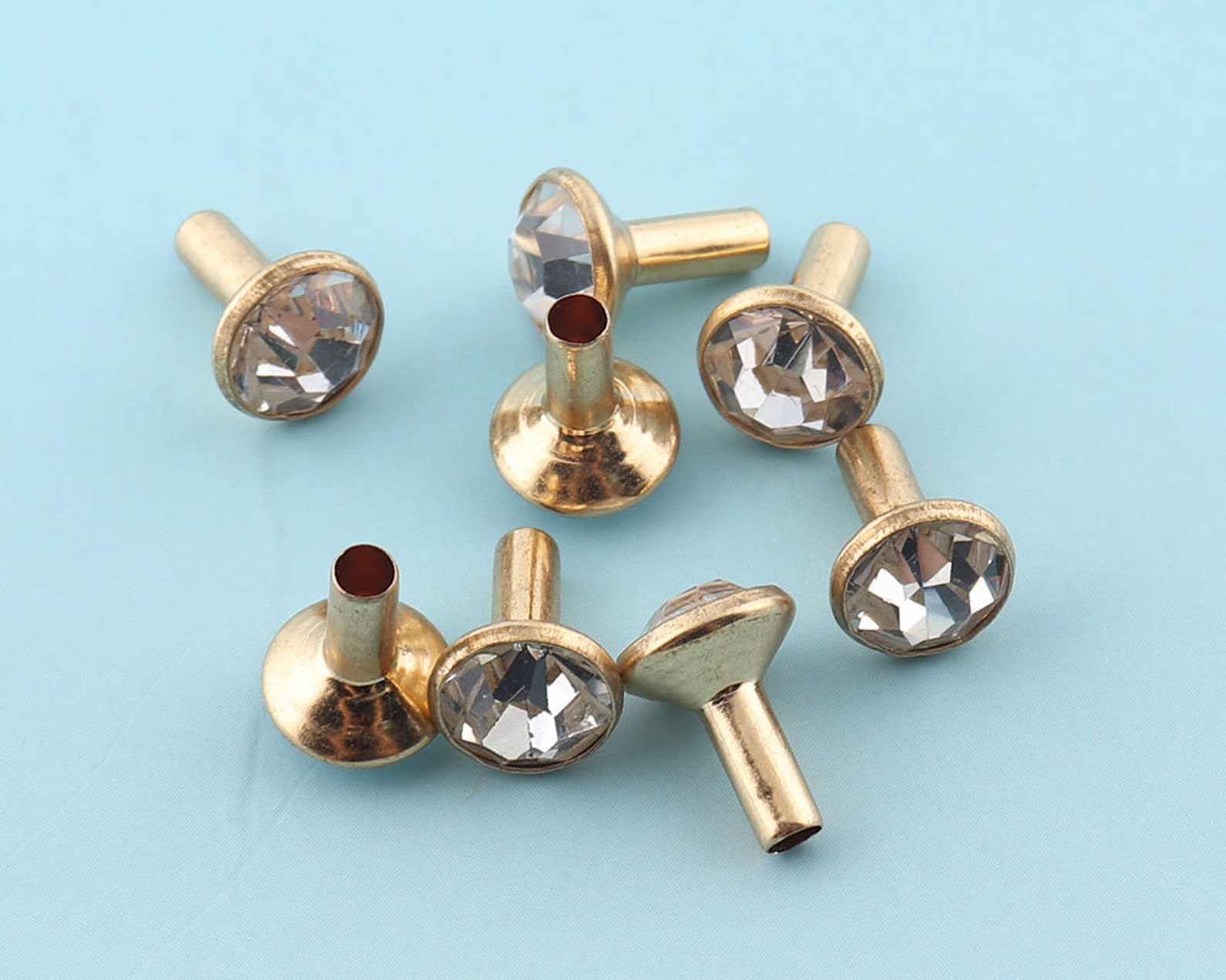 Gold Rapid Rivets 20PCS 8mm Rivets Metal Button Rivets With Silver ...