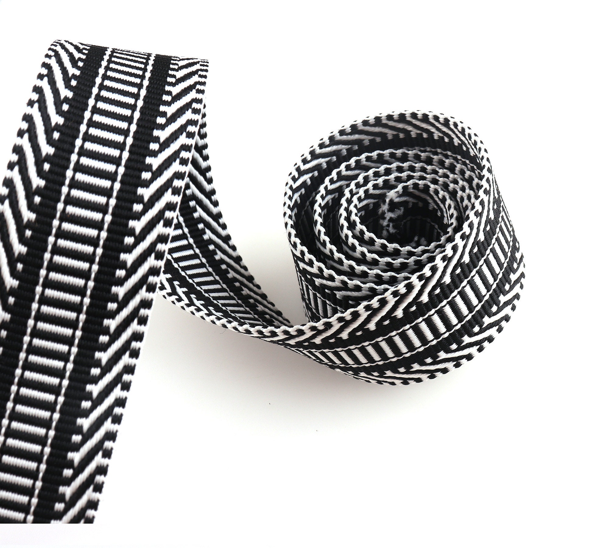 Jacquard bing Belt Strap 3.8cm Cotton bing Orange Stripe Etsy