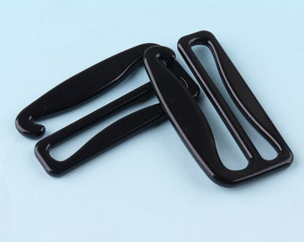 4pcs 30mm/38mm/50mm Adjuster Buckles Black G shape Release Belt Buckle Tri Bar Buckles G Hook Adjuster Slider Fastener Bag Hardware