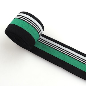 1.5&quot;(38mm) Soft Stretch Webbing strap Green Elastic Band Webbing Straps Striped Elastic Ribbon belt Webbing for Bag