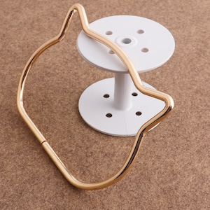 Light Gold Bag Handle 4pcs 3 1/4&quot; Cute Cat Handbag Handle Handbag Handle Metal NON Welded Bag Frame Handbag Accessories