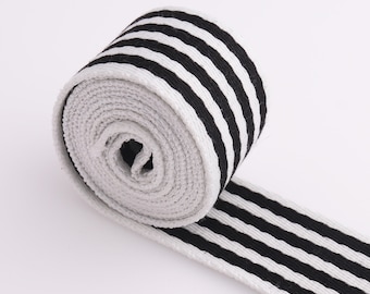 Cotton Webbing 38 mm Striped Straps Webbing Belt Leash Webbing Strap Purse strap Fabric for Totes, Backpacks,Bag