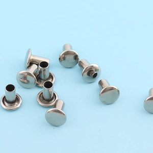 Silver Rivet 100sets 9mm Grommet Rivets Metal Rivets Button Mini Studs  Studs for Bag/ Belt Leather Craft Hardware Accessories