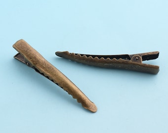 15 Stück 45 mm Bronze Krokoklemmen Metall Haarspangen Haarschmuck Alligator Haarspangen Großhandel Clips mit zähnen