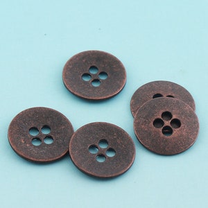 Red Copper Buttons -10sets 12mm - Metal Shank Buttons Clothing Button ...